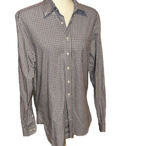 Alan Paine England Cotton Check Dress Shirt Medium